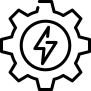 icone engrenagem + energia (VLT manutenção elétrica)